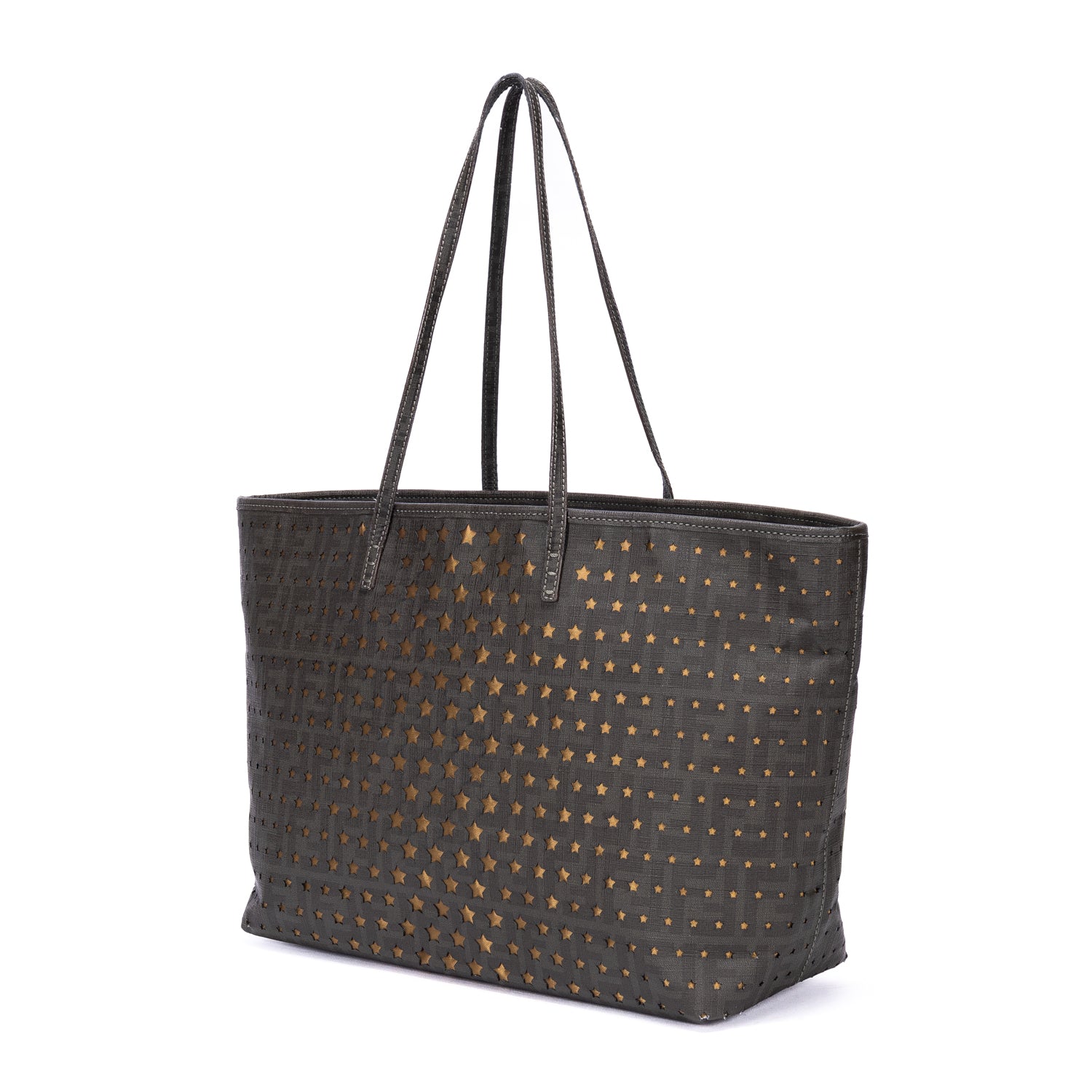 Shoulder Bag Spalmati Star Laser Cut Roll Tote Bag Dark Green Laser cut star Canvas