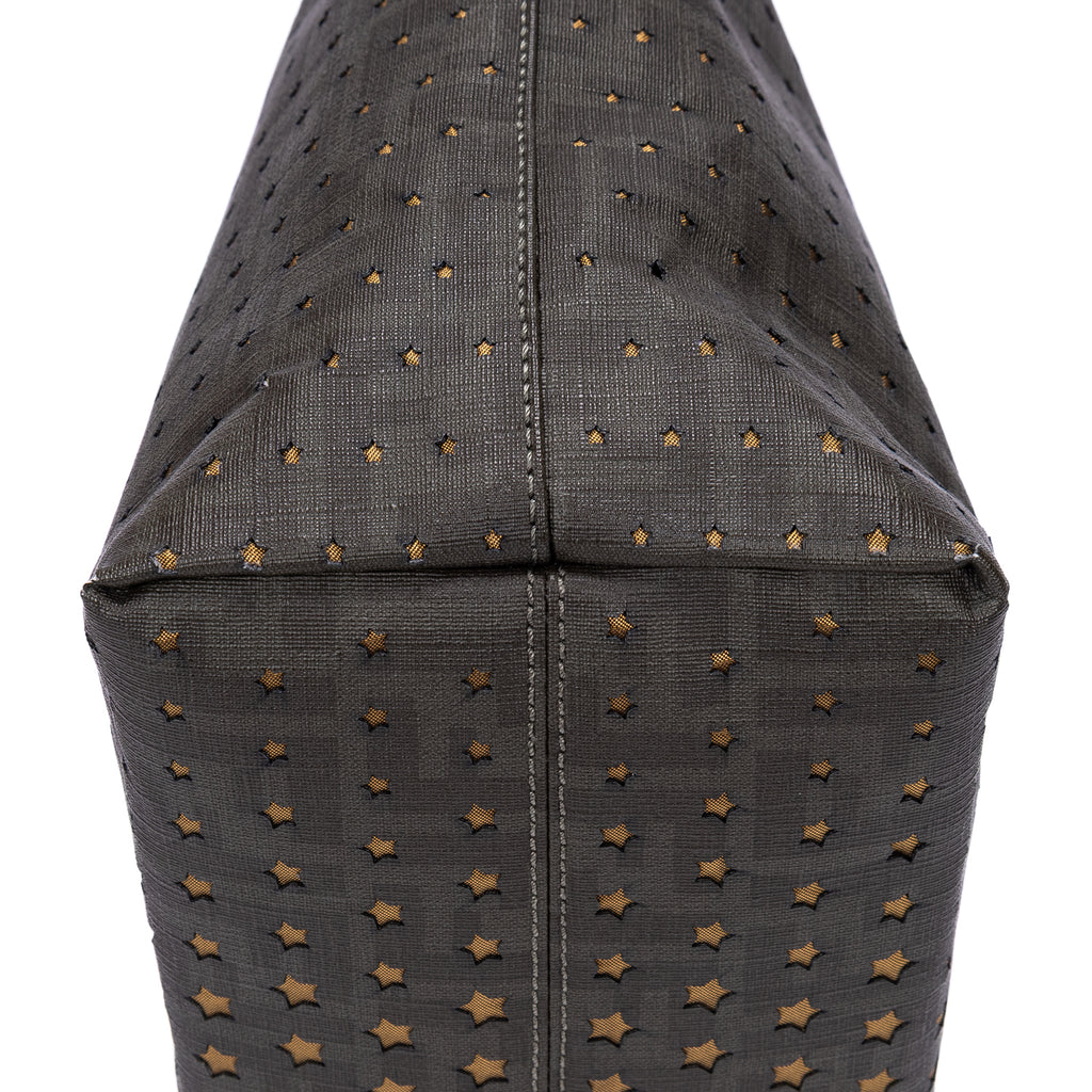 Bandolera Spalmati Star Laser Cut Roll Tote Bag Verde oscuro Lona con estrellas cortadas a láser