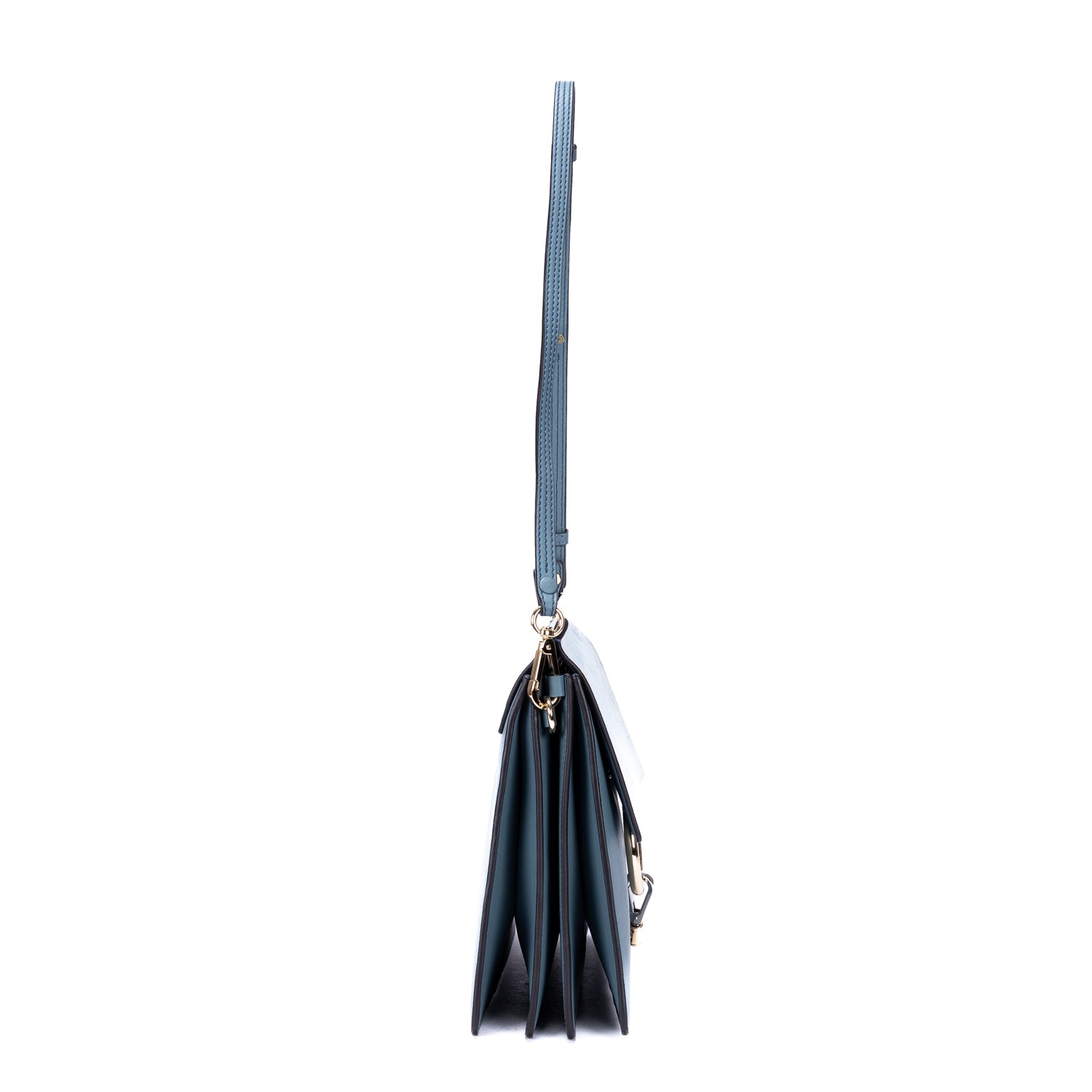 Shoulder Bag Faye Medium Blue Calfskin Leather