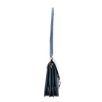 Sac porté épaule Faye moyen en cuir de veau bleu