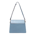 Bolso de hombro Faye mediano de piel de becerro azul