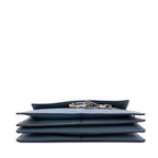 Bolso de hombro Faye mediano de piel de becerro azul