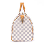Bolso de hombro Speedy 35 Damier Azur color marfil