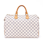 Bolso de hombro Speedy 35 Damier Azur color marfil