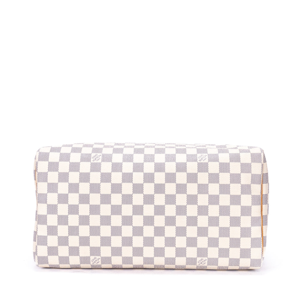 Bolso de hombro Speedy 35 Damier Azur color marfil