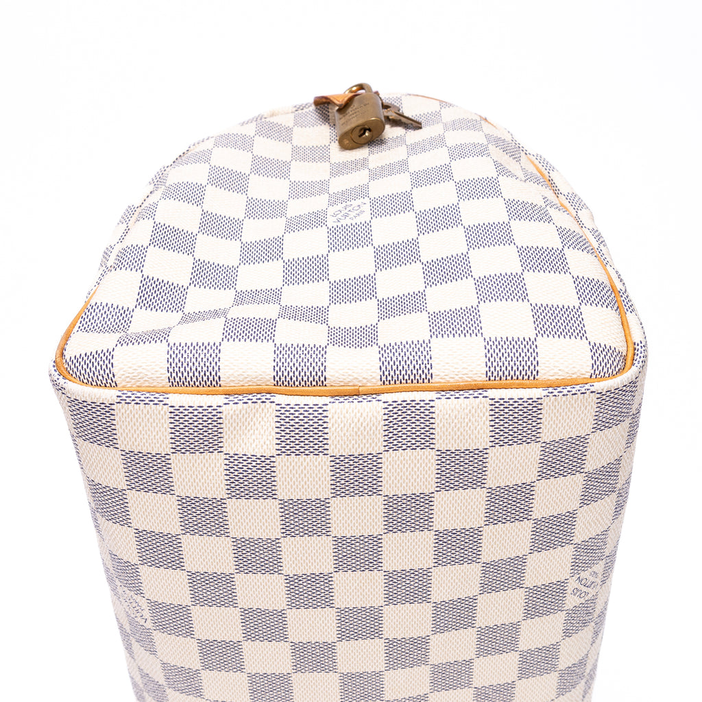 Bolso de hombro Speedy 35 Damier Azur color marfil