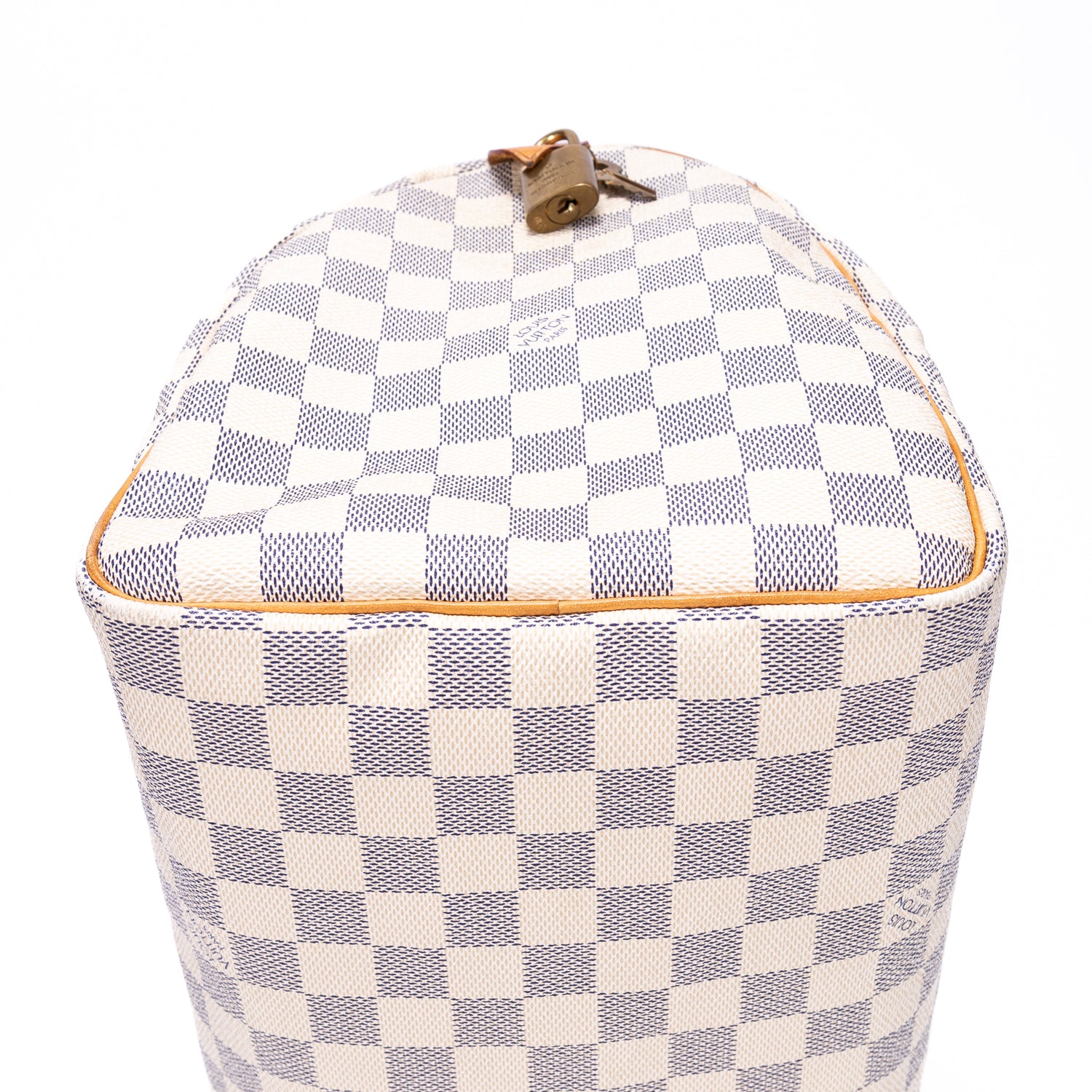 Bolso de hombro Speedy 35 Damier Azur color marfil