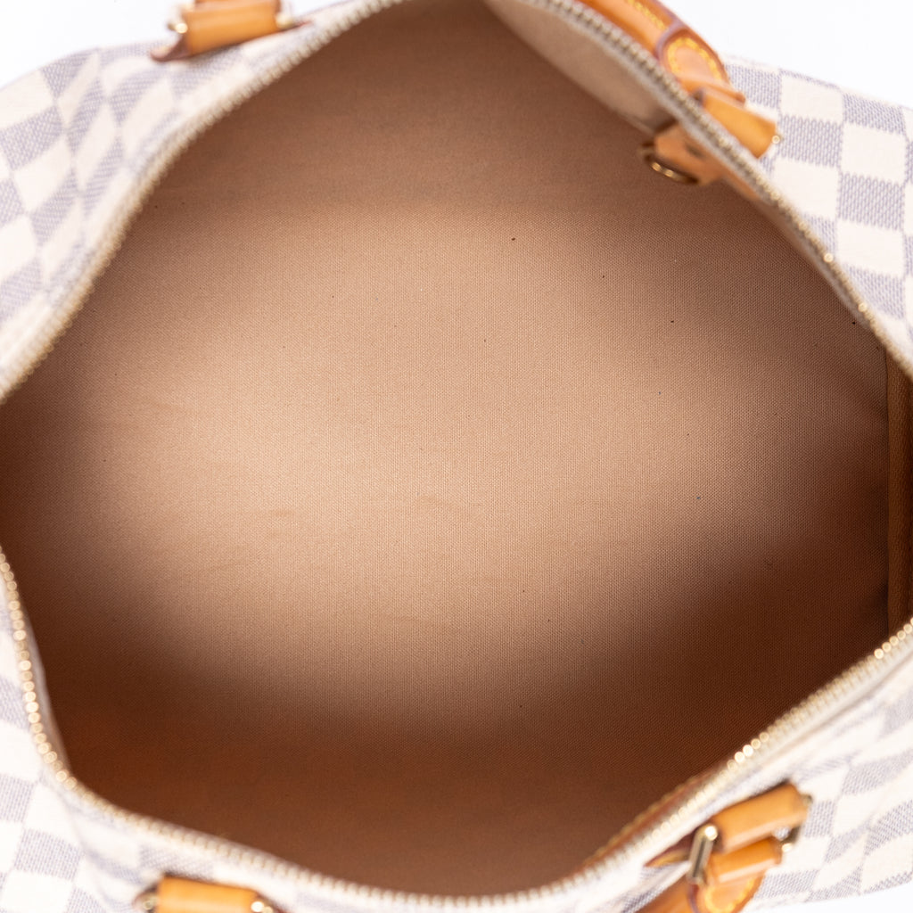 Bolso de hombro Speedy 35 Damier Azur color marfil
