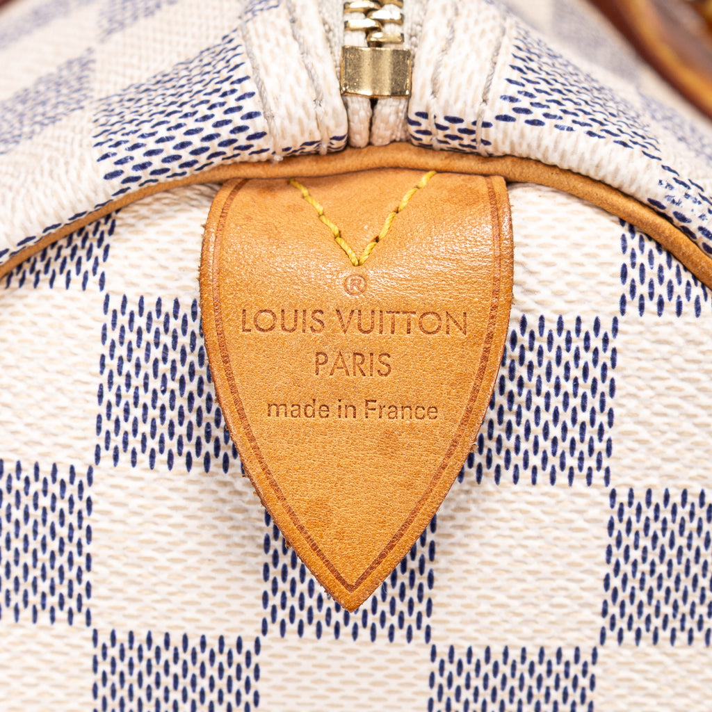 Bolso de hombro Speedy 35 Damier Azur color marfil