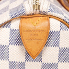 Bolso de hombro Speedy 35 Damier Azur color marfil