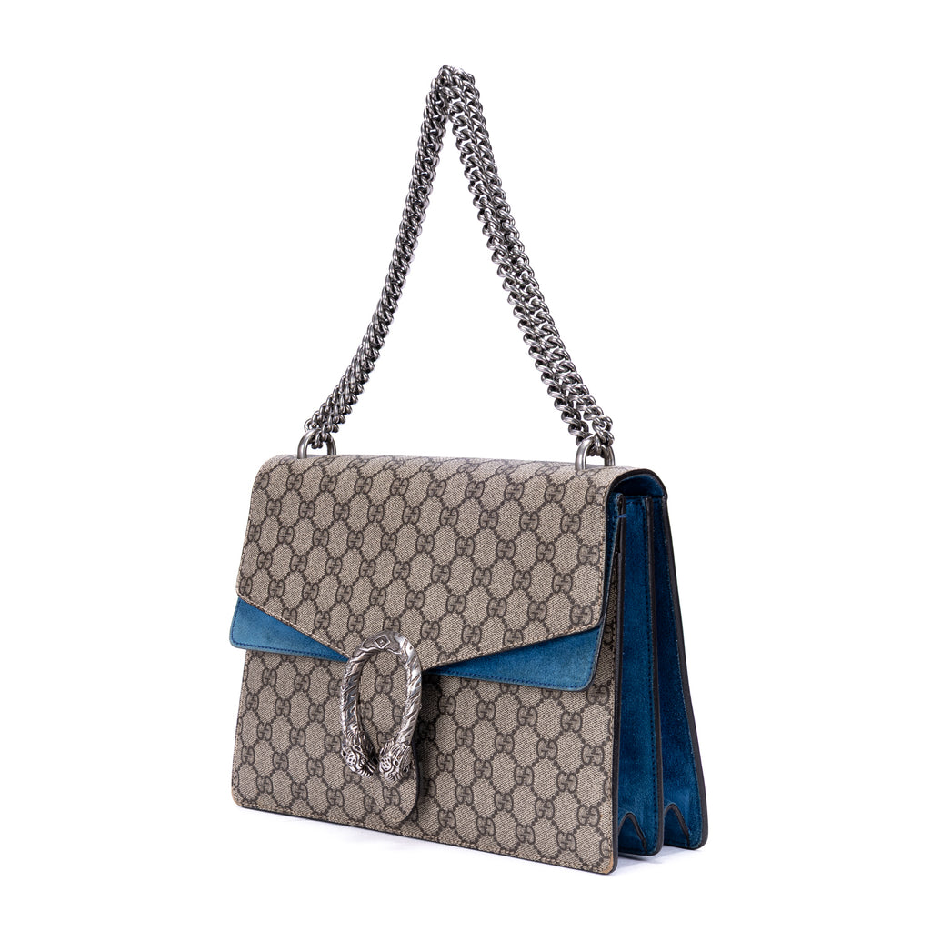 Sac porté épaule moyen Dionysus Chain Crossbody en toile Suprême beige