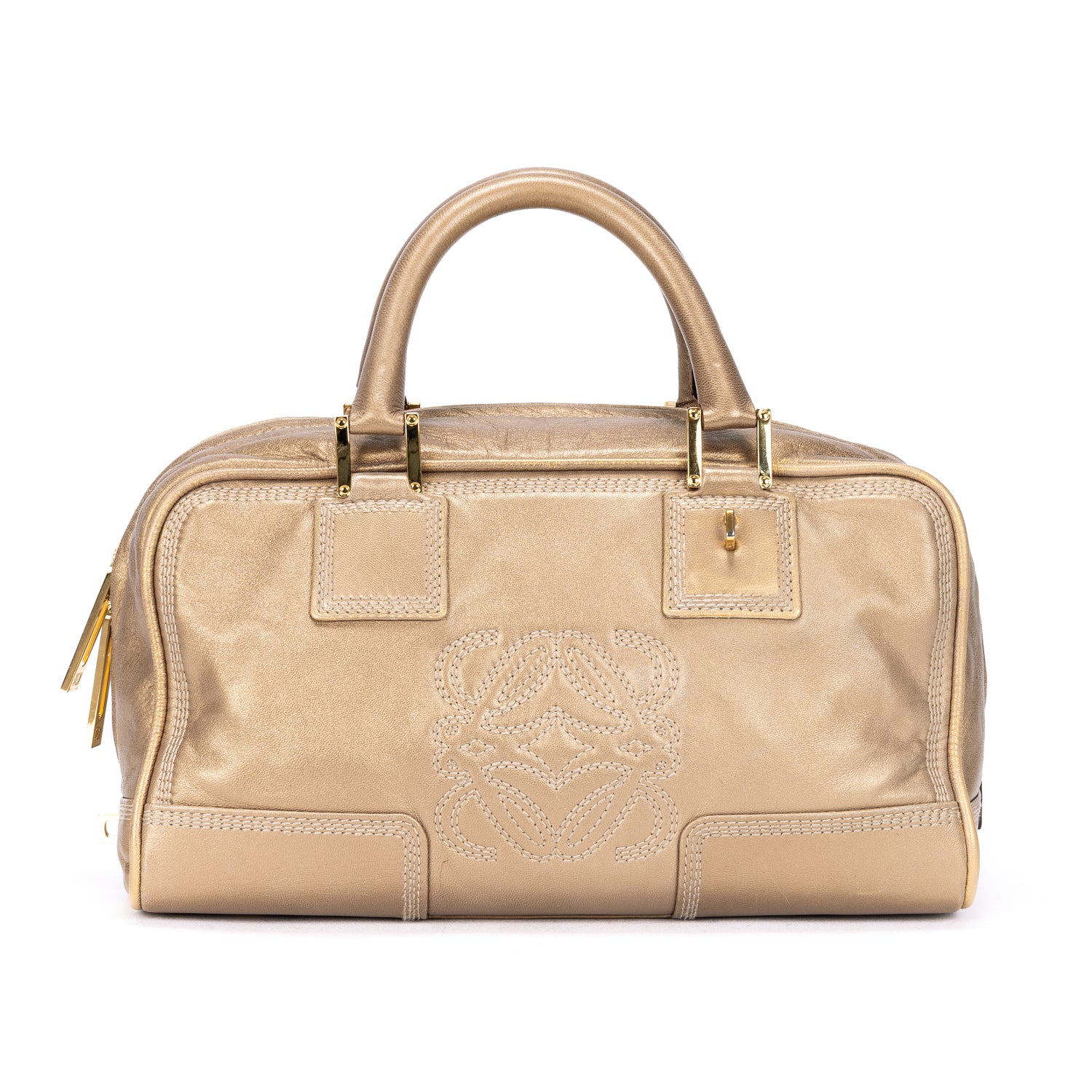 Shoulder Bag Amazona 28 Tote Bag Gold Calfskin Leather
