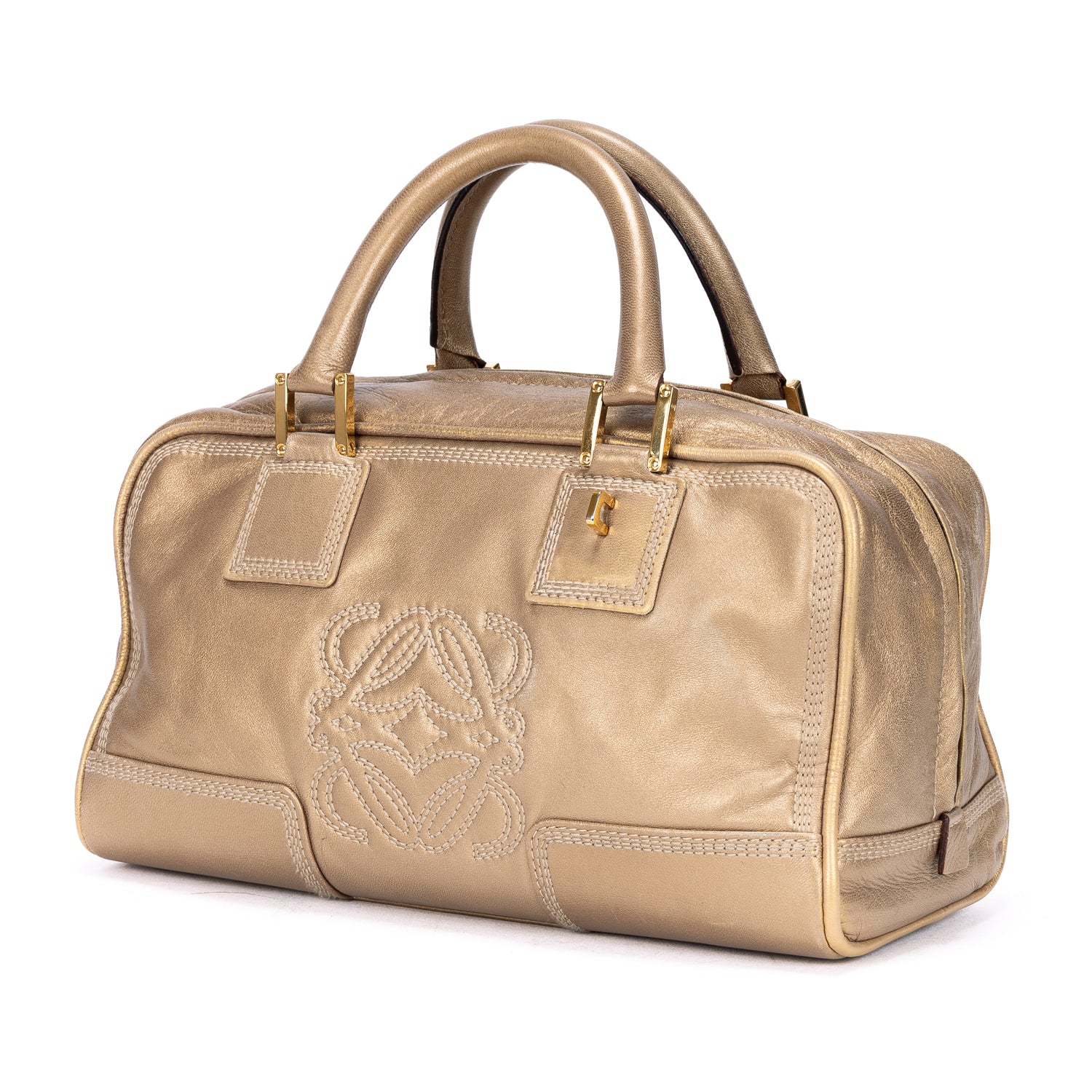 Shoulder Bag Amazona 28 Tote Bag Gold Calfskin Leather