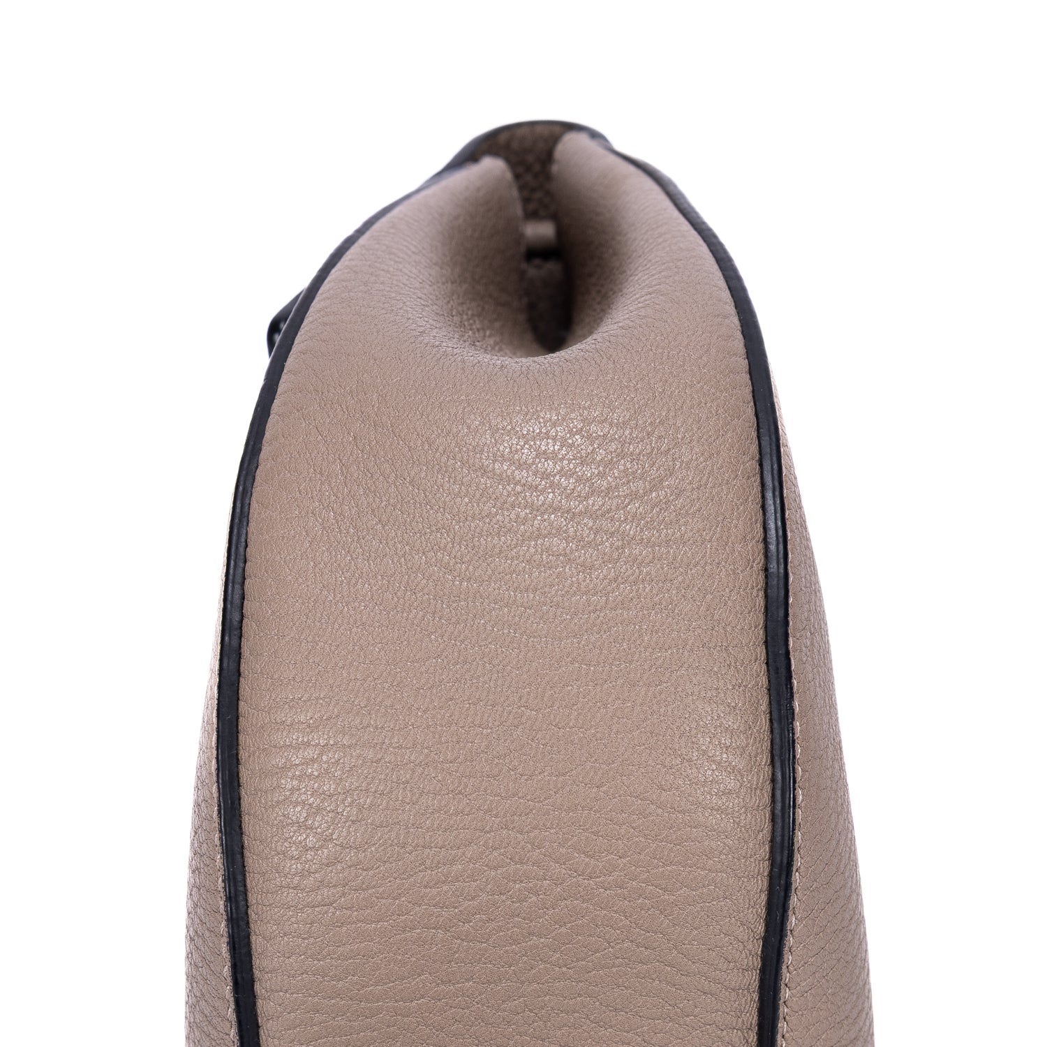 Sac porté épaule Drew petit modèle en cuir de veau grainé taupe