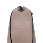Sac porté épaule Drew petit modèle en cuir de veau grainé taupe