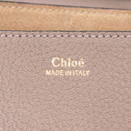 Sac porté épaule Drew petit modèle en cuir de veau grainé taupe