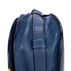 Bandolera pequeña Marcie Saddle Pequeña Cuero granulado azul marino