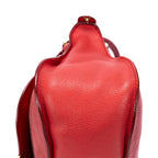 Bolso de hombro mediano Marcie Saddle Piel de becerro granulada roja