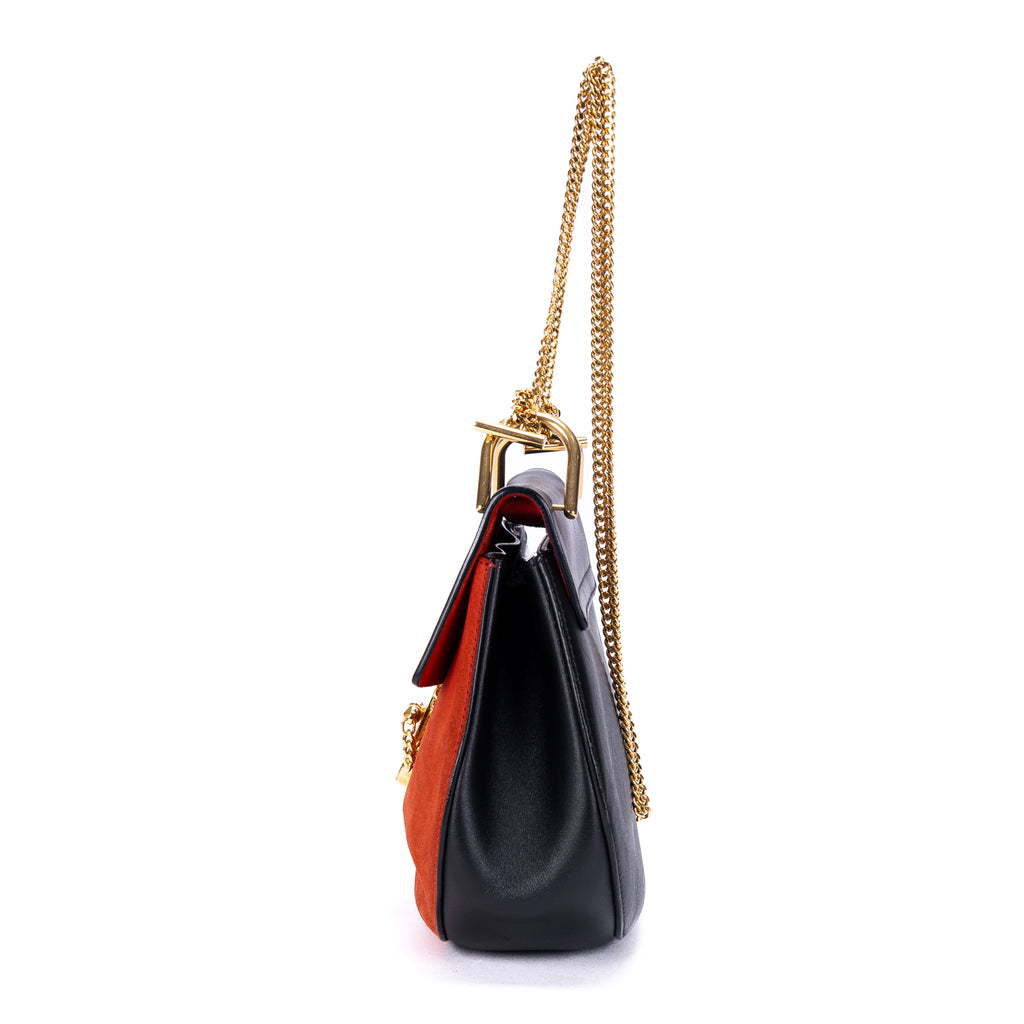 Sac Bandoulière Petit Bicolore Drew Small Cuir De Veau Grainé Noir
