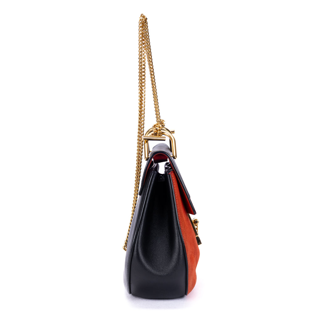 Sac Bandoulière Petit Bicolore Drew Small Cuir De Veau Grainé Noir