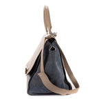 Shoulder Bag Tricolor Trapeze Medium Grey Calfskin Leather