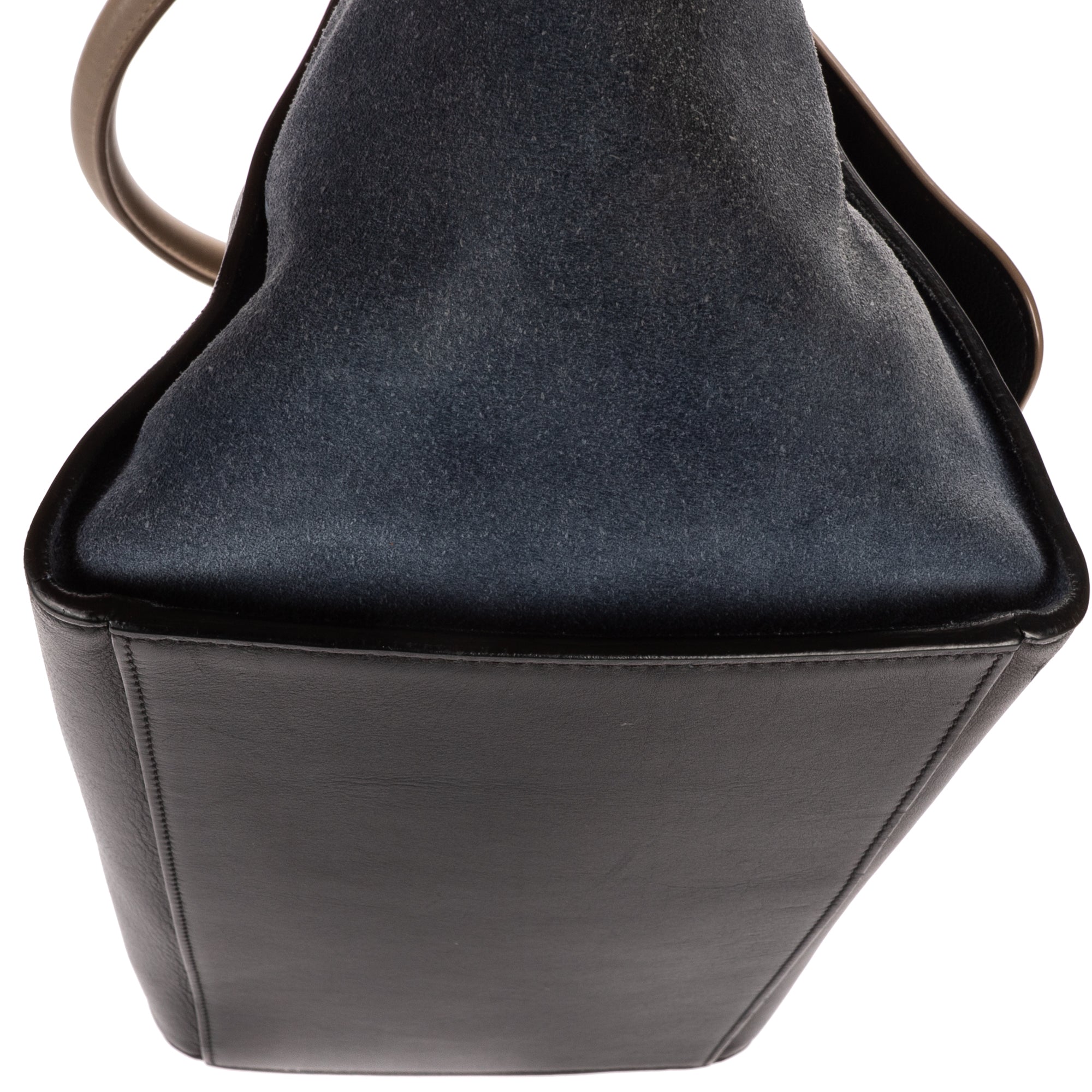 Shoulder Bag Tricolor Trapeze Medium Grey Calfskin Leather