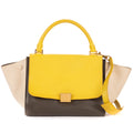 Shoulder Bag Tricolor Trapeze Small Grey Calfskin Leather