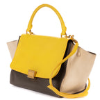 Shoulder Bag Tricolor Trapeze Small Grey Calfskin Leather