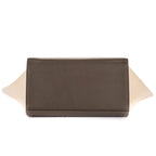 Shoulder Bag Tricolor Trapeze Small Grey Calfskin Leather