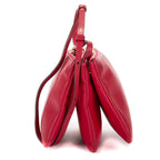 Shoulder Bag Trio crossbody Red Lambskin Leather