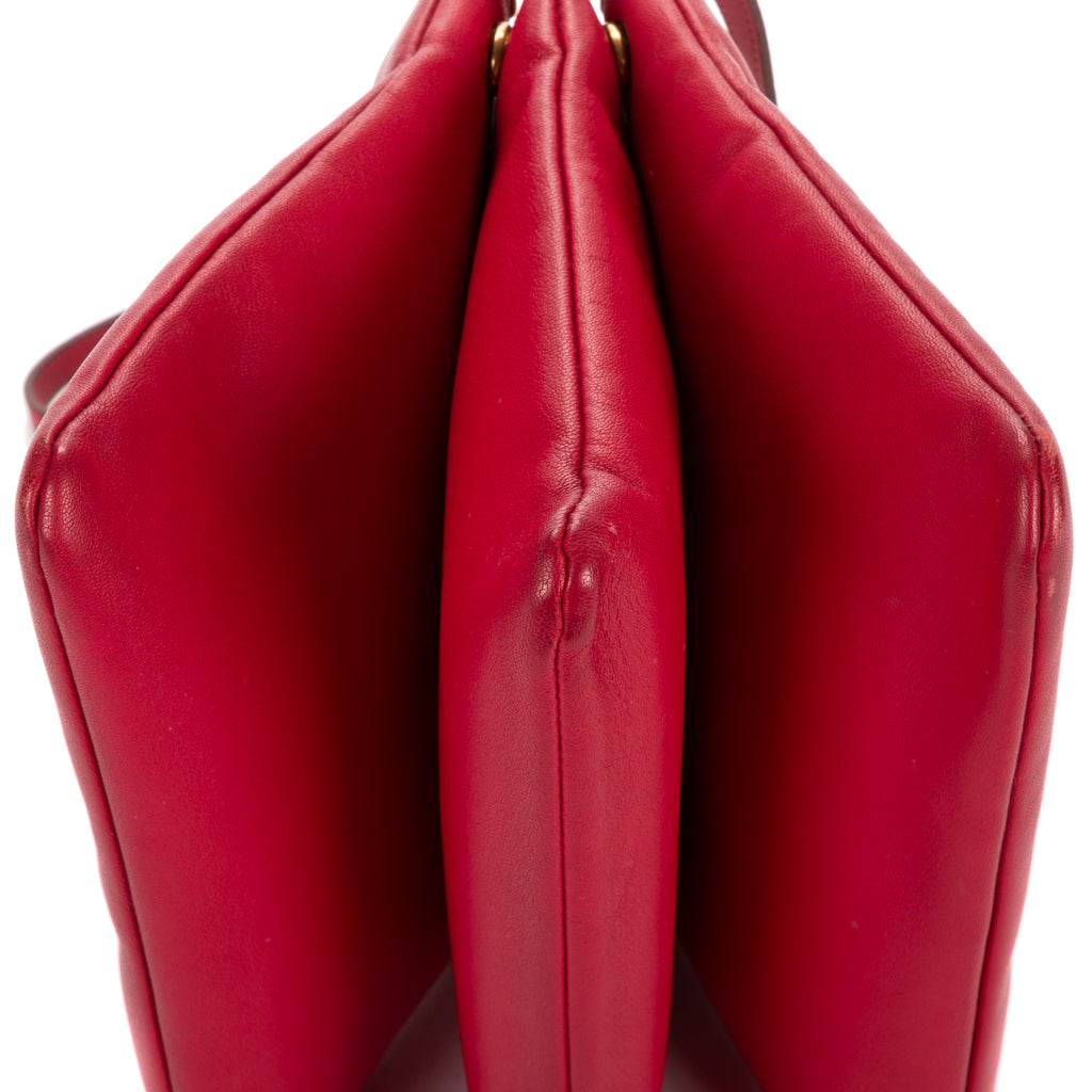 Shoulder Bag Trio crossbody Red Lambskin Leather