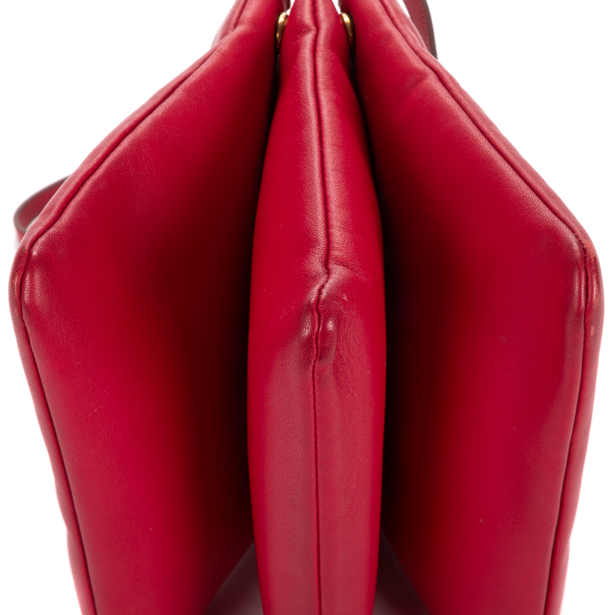 Shoulder Bag Trio crossbody Red Lambskin Leather