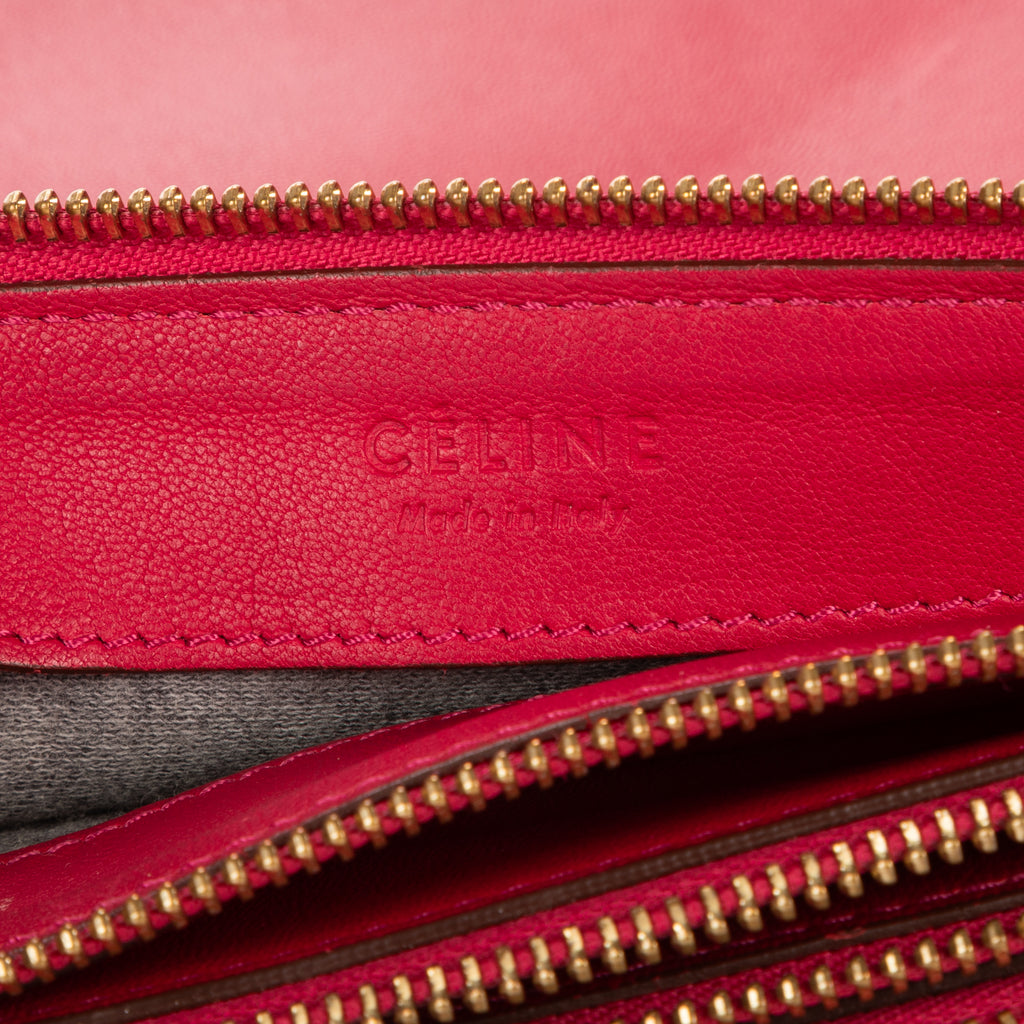 Shoulder Bag Trio crossbody Red Lambskin Leather