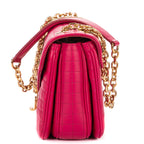 Shoulder Bag C Flap Crossbody Pink Quilted Leather