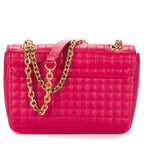 Shoulder Bag C Flap Crossbody Pink Quilted Leather