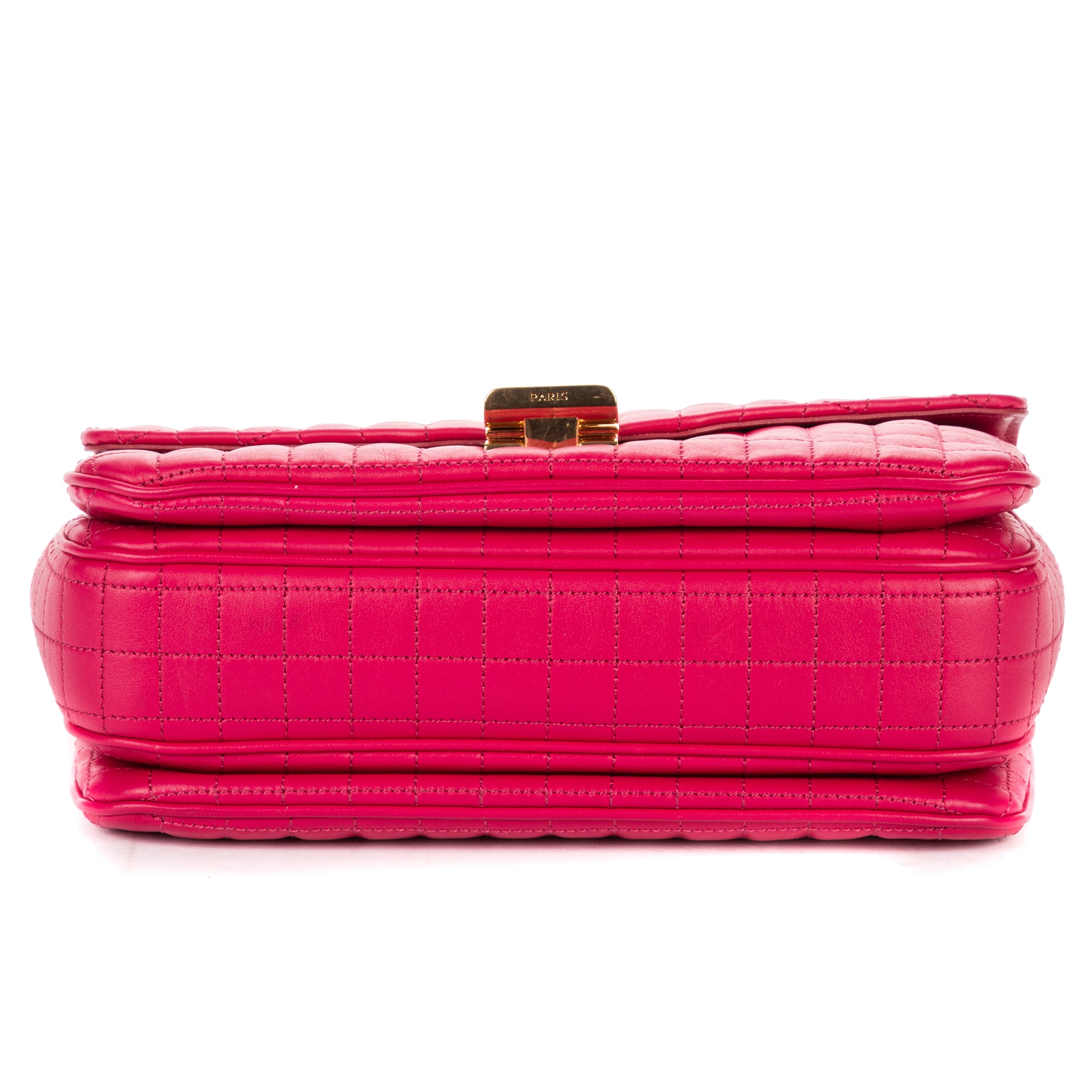 Shoulder Bag C Flap Crossbody Pink Quilted Leather