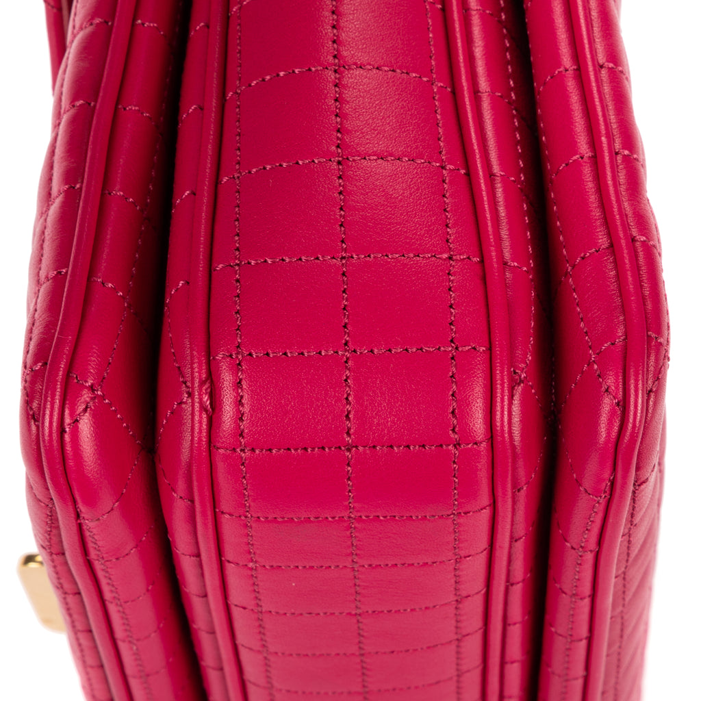 Shoulder Bag C Flap Crossbody Pink Quilted Leather
