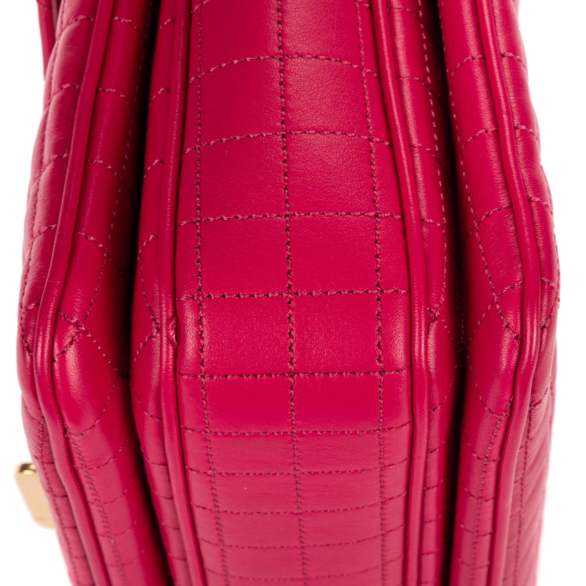 Shoulder Bag C Flap Crossbody Pink Quilted Leather
