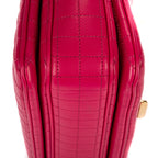 Shoulder Bag C Flap Crossbody Pink Quilted Leather