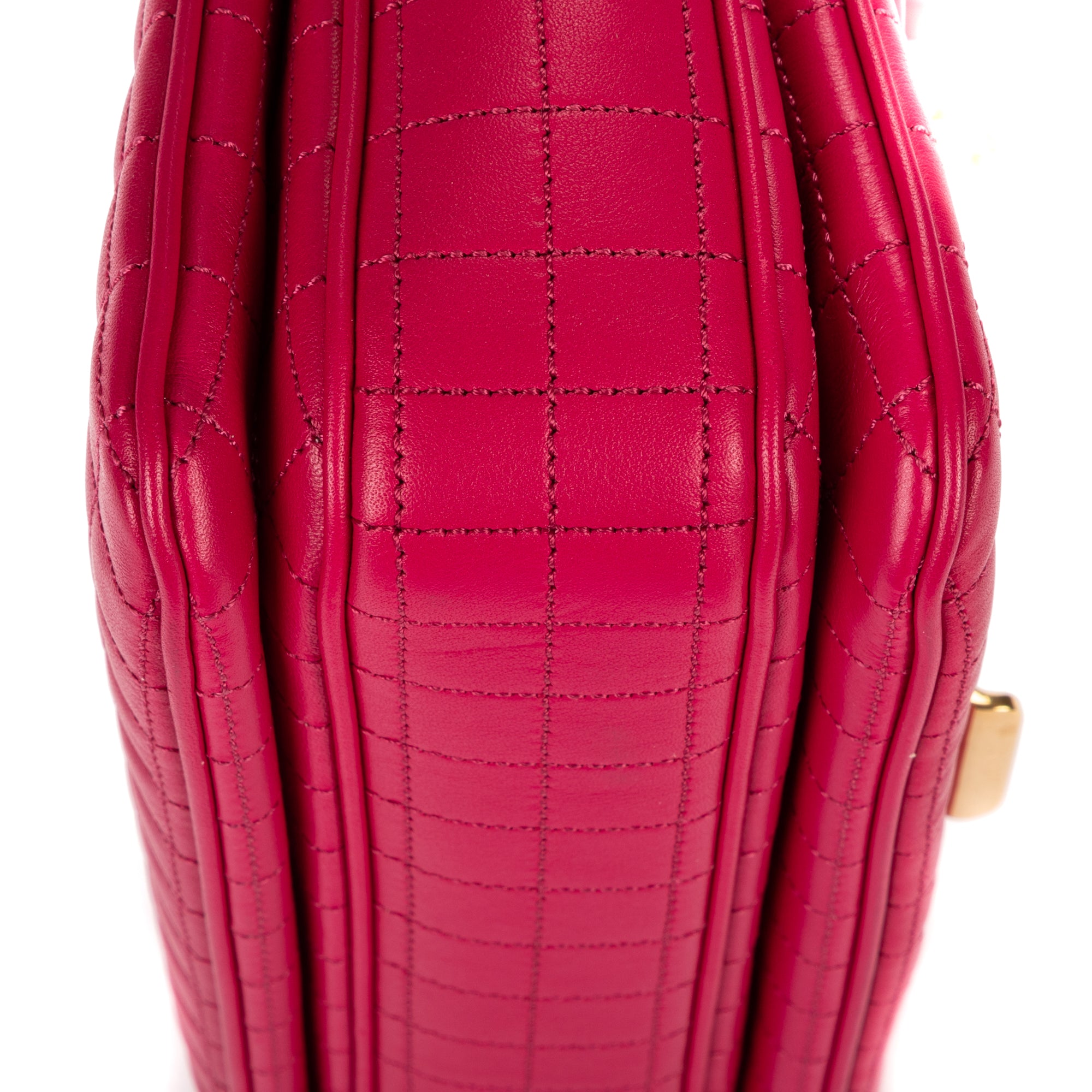 Shoulder Bag C Flap Crossbody Pink Quilted Leather