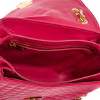 Bolso de hombro C con solapa cruzado de cuero acolchado rosa