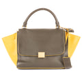 Shoulder Bag Trapeze Small Khaki Calfskin Leather