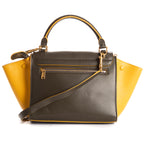 Shoulder Bag Trapeze Small Khaki Calfskin Leather