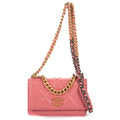 Shoulder Bag Wallet on Chain 19 Pink Large Quilted Leather