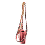 Shoulder Bag Wallet on Chain 19 Pink Large Quilted Leather