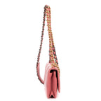 Shoulder Bag Wallet on Chain 19 Pink Large Quilted Leather