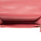 Shoulder Bag Wallet on Chain 19 Pink Large Quilted Leather