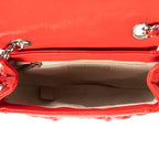 Shoulder Bag Chain Around Flap Small Red Quilted Lambskin Leather