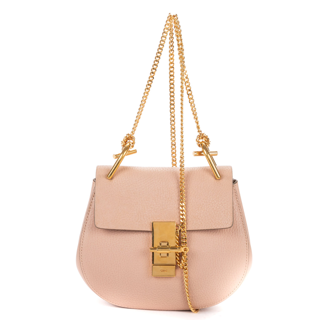 Shoulder Bag Mini Drew Mini Pink Pebbled Calfskin Leather