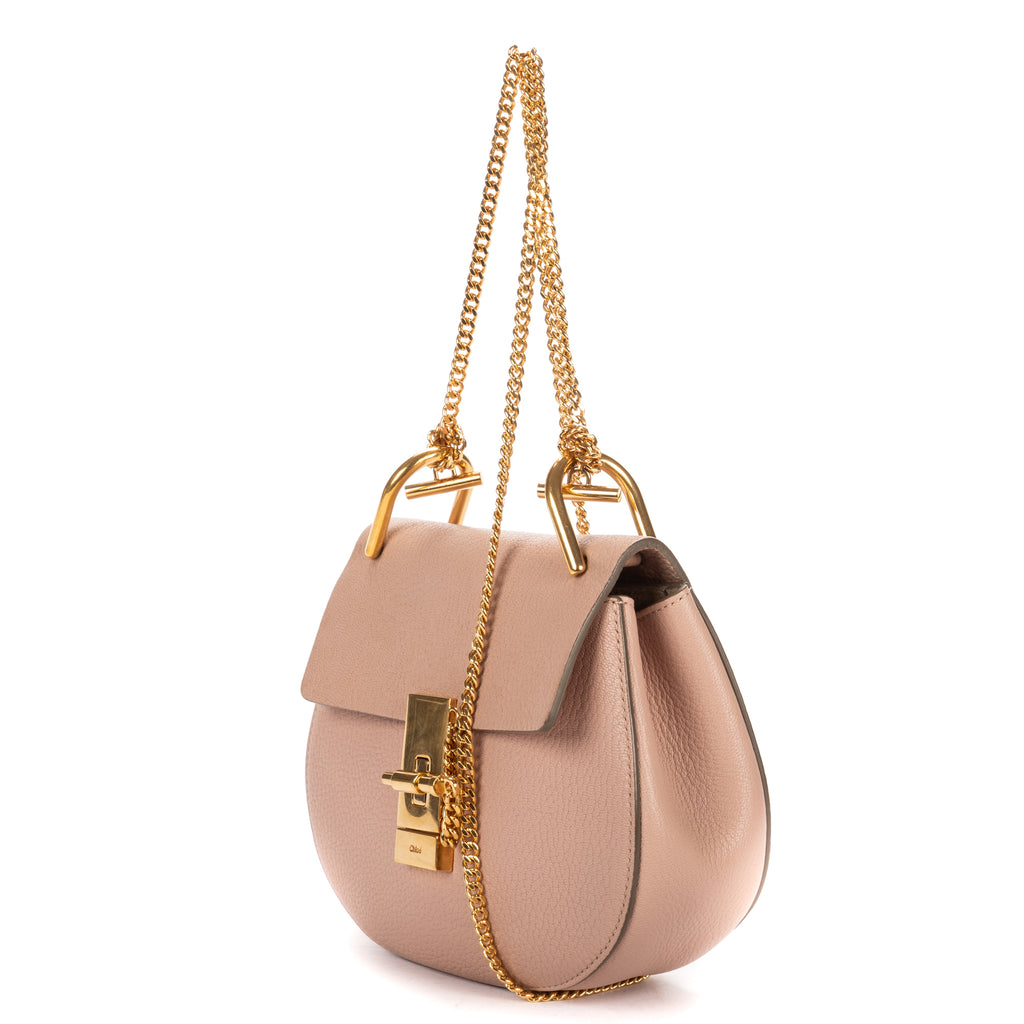Shoulder Bag Mini Drew Mini Pink Pebbled Calfskin Leather